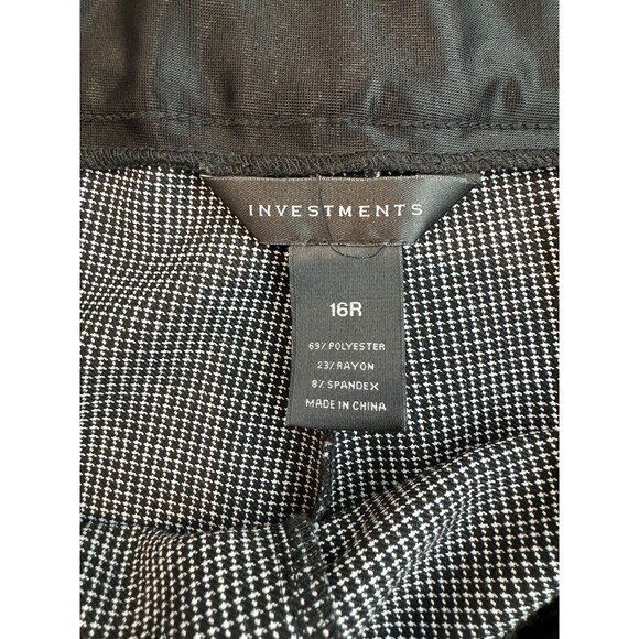 Investments Women's Black Straight Leg Dress Pant High Rise Pull On Trouser 16R - Picture 2 of 8